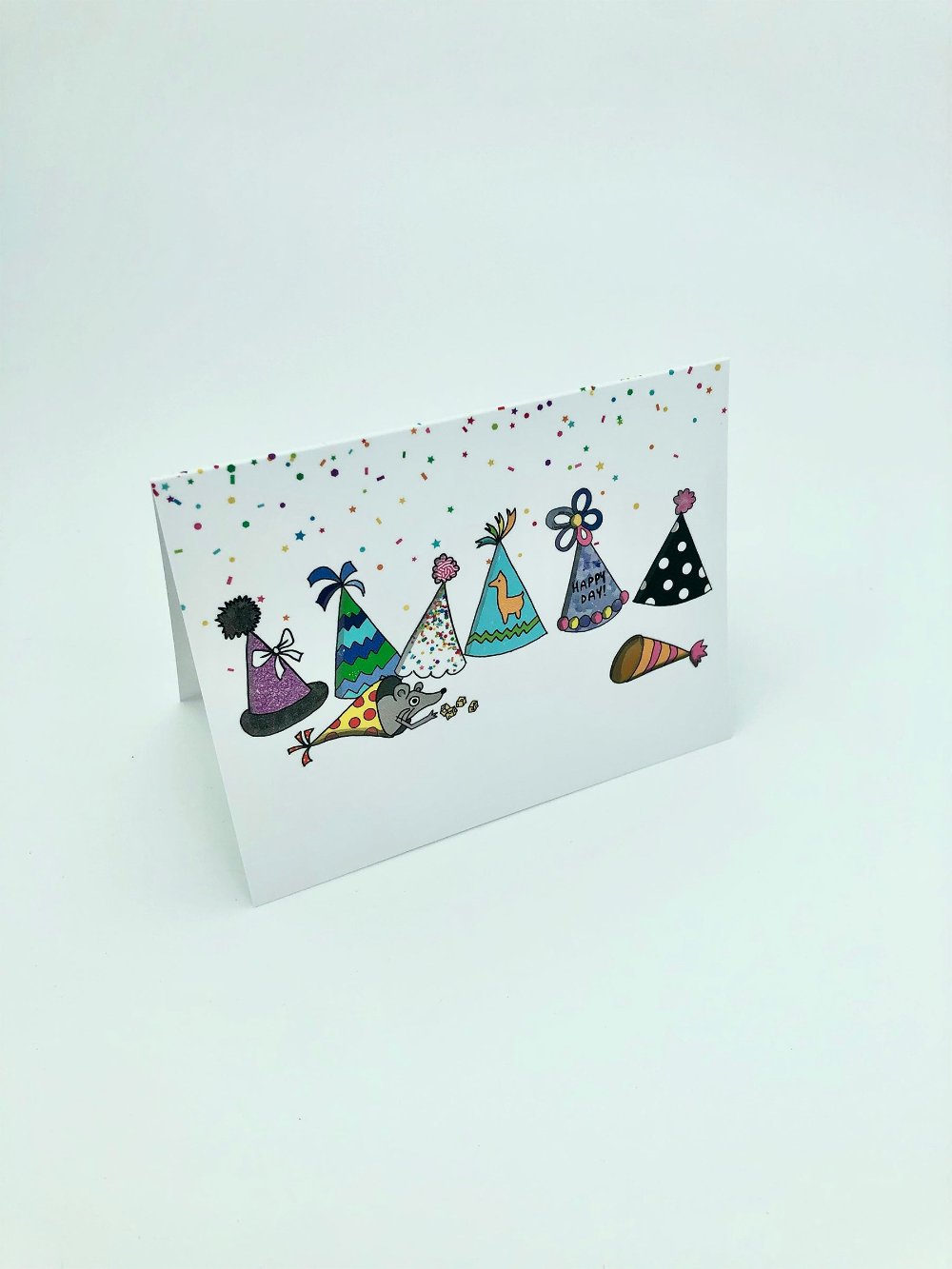 birthday rat in a hat card