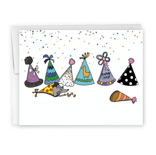 birthday rat in a hat card