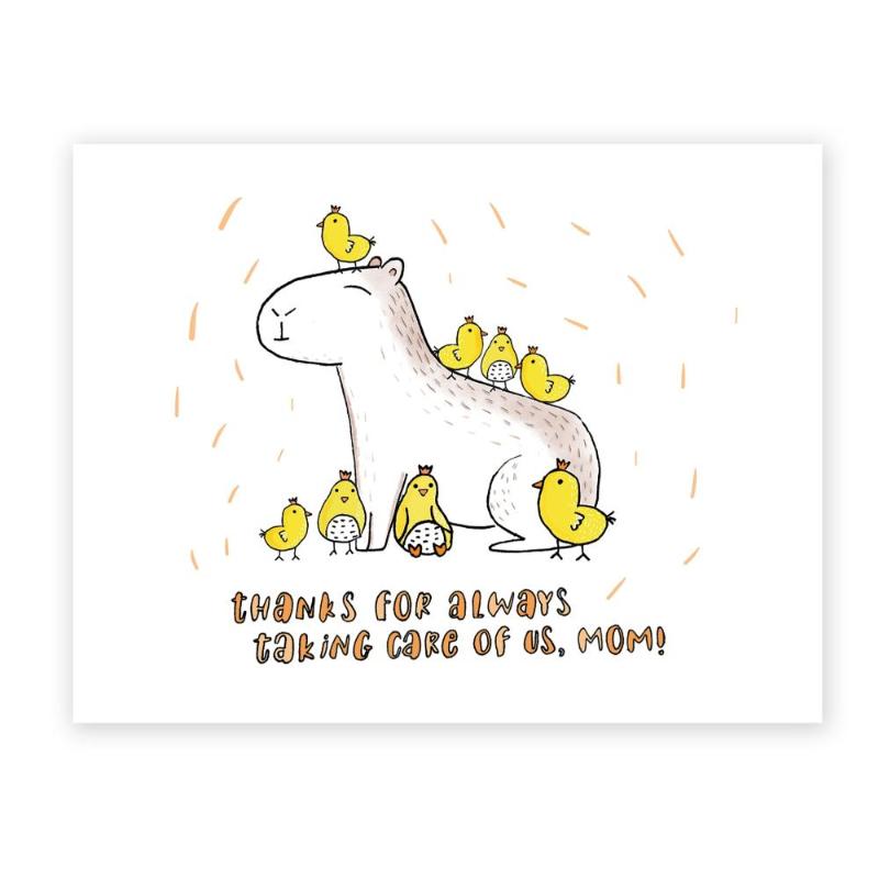 Funny capybara Mother’s Day card – Mamabara with calm mom energy