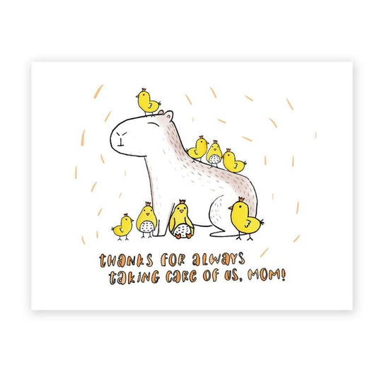 Funny capybara Mother’s Day card – Mamabara with calm mom energy
