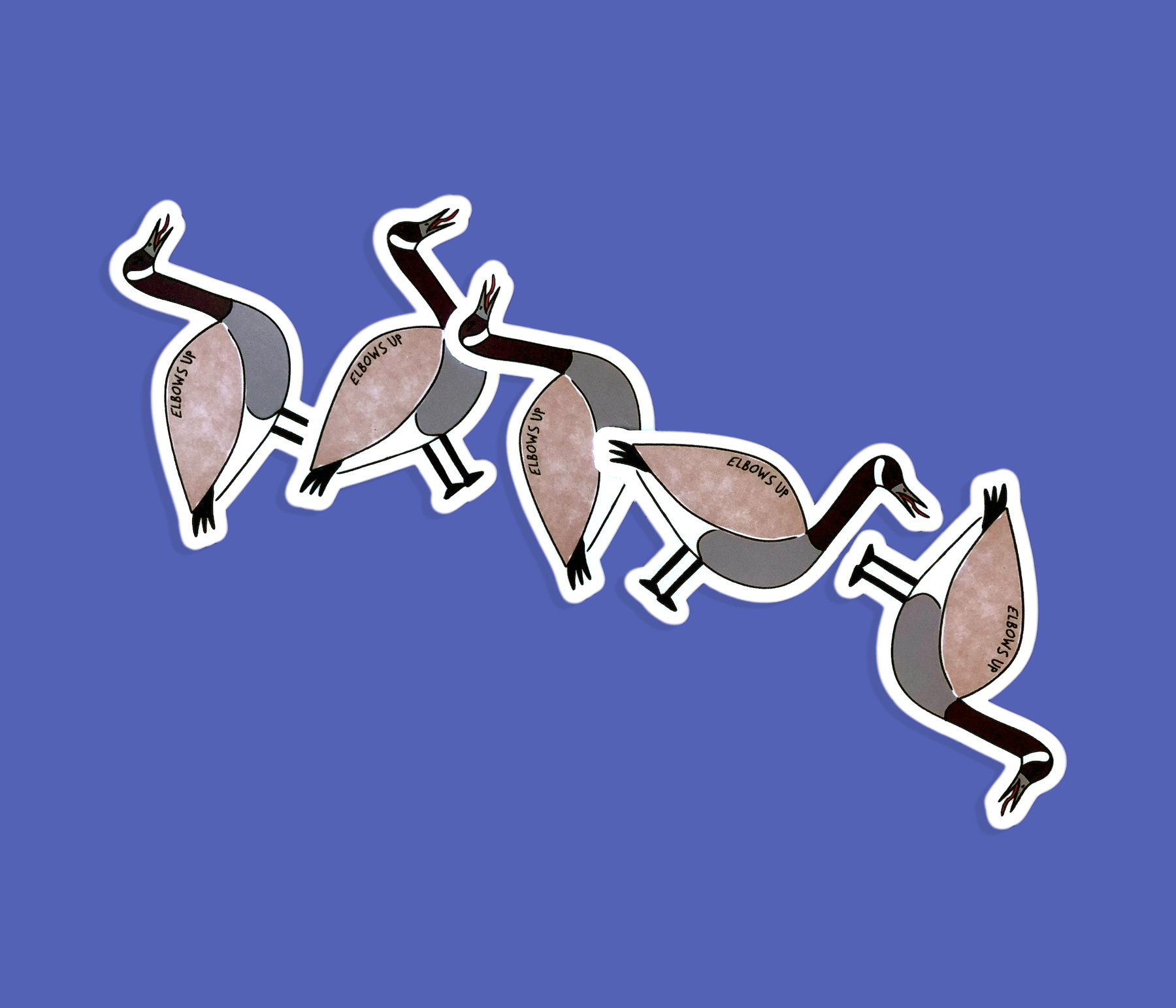 elbows up canada goose vinyl sticker, perfect for showing your canadian pride and supporting locally made products