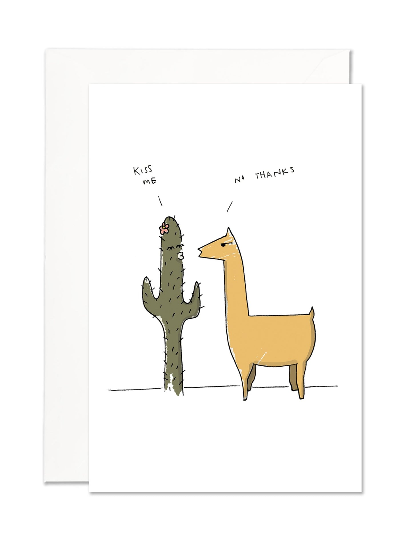 cactus and llama valentine's day card