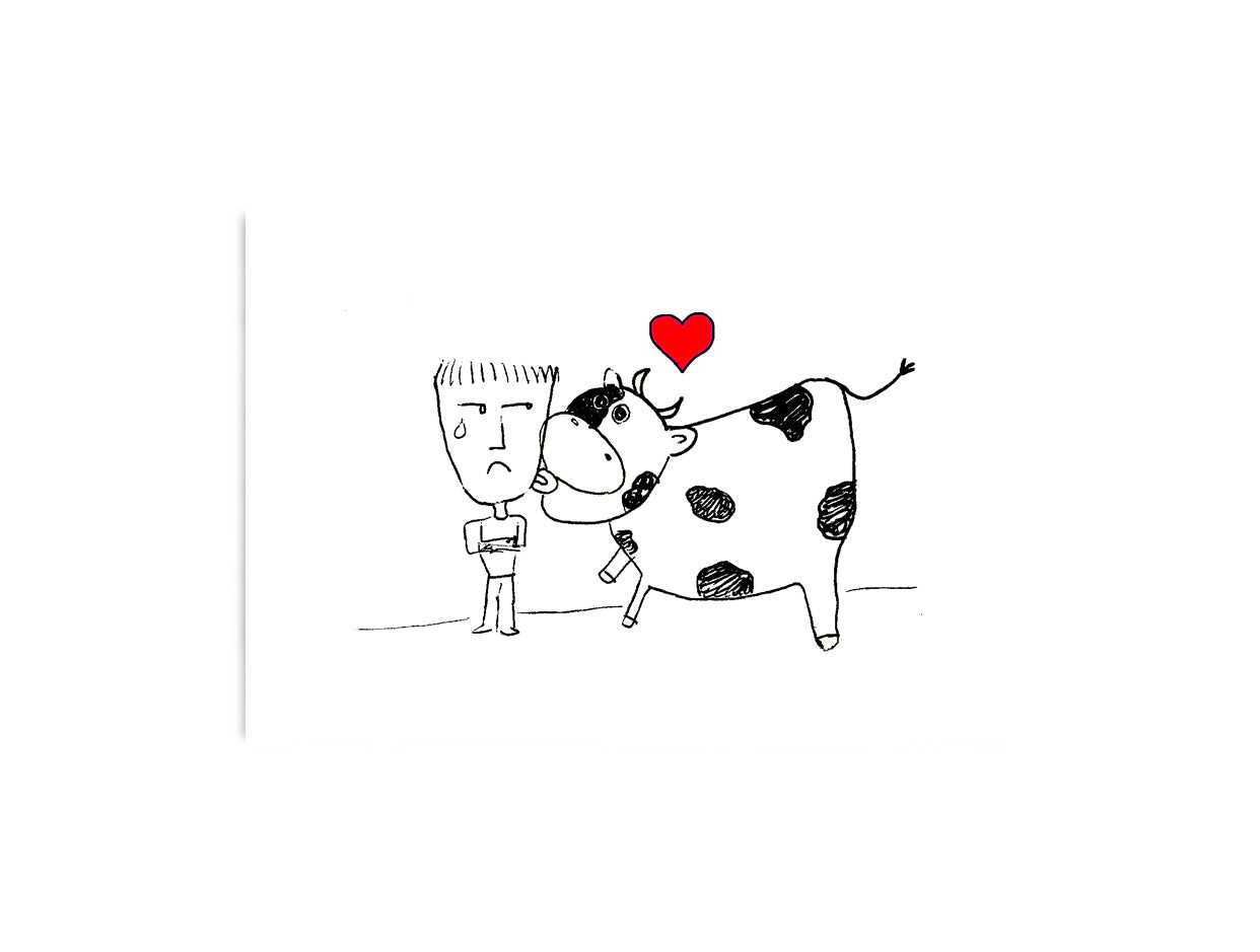 cow love funny valentine's day card