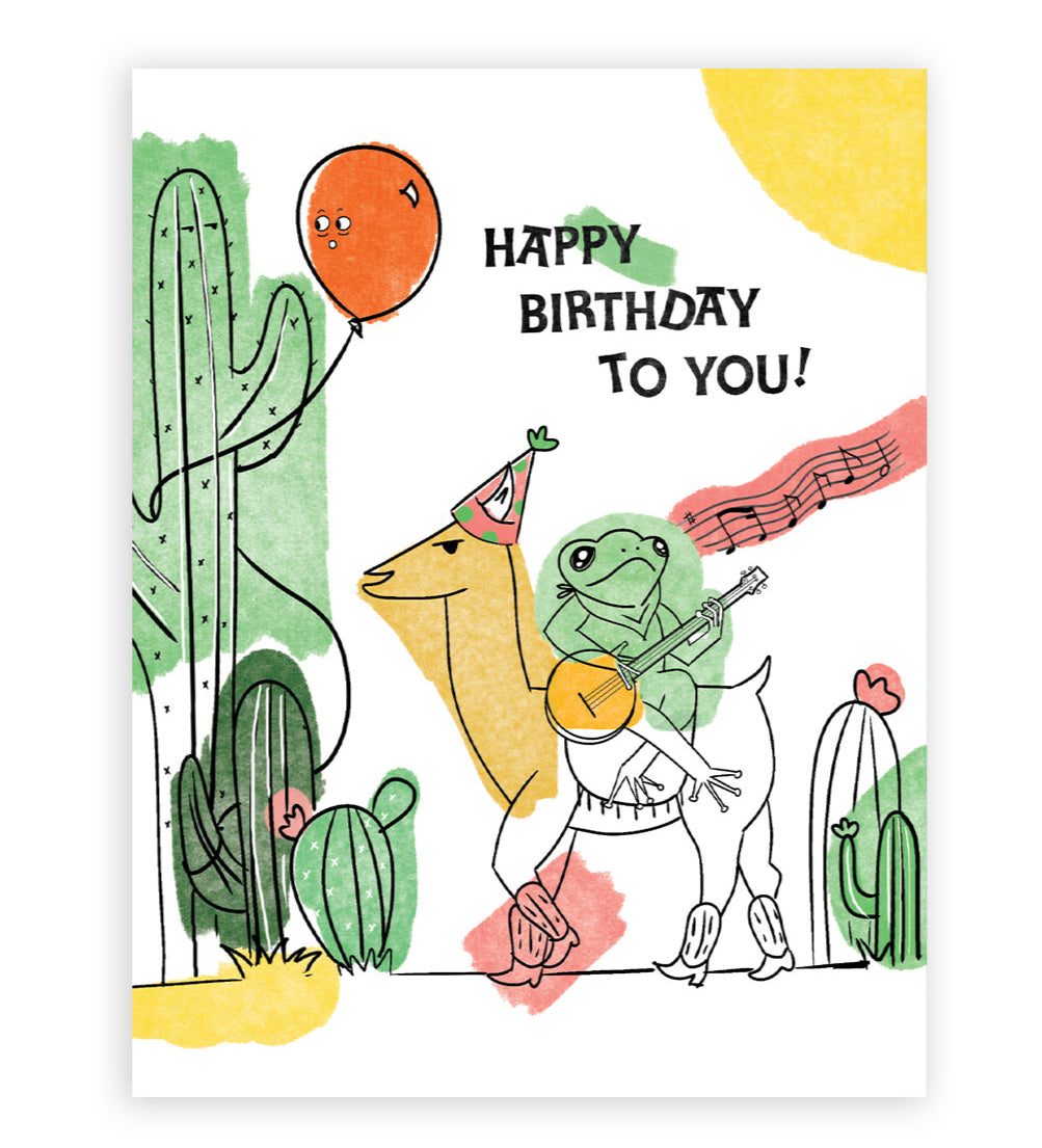 froggy drama birthday drama card featuring a bold and colourful design, perfect for wishing your friends and family a happy birthday