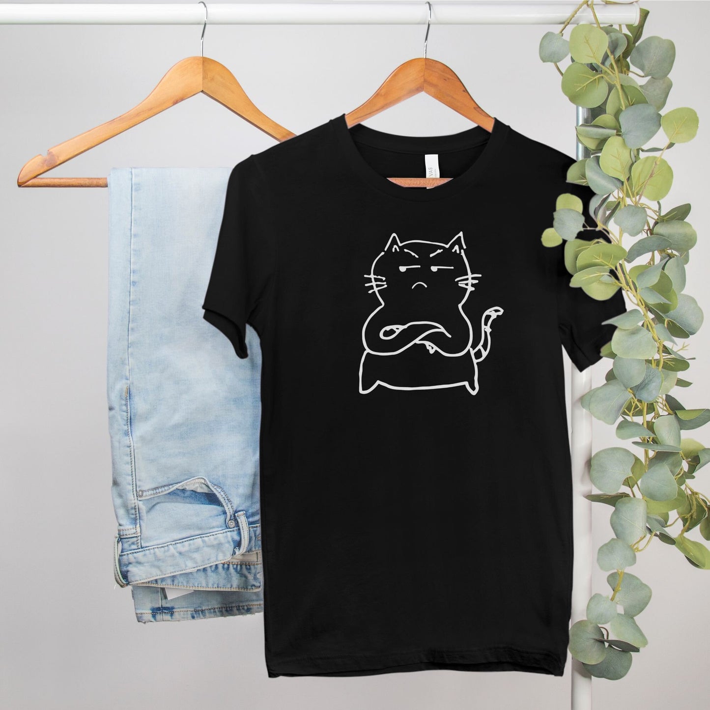 resentment cat t-shirt, white shirt with cat, DTG shirt, cat lover gift, funny grumpy cat shirt, trendy shirts, cat lover gift, unique shirt