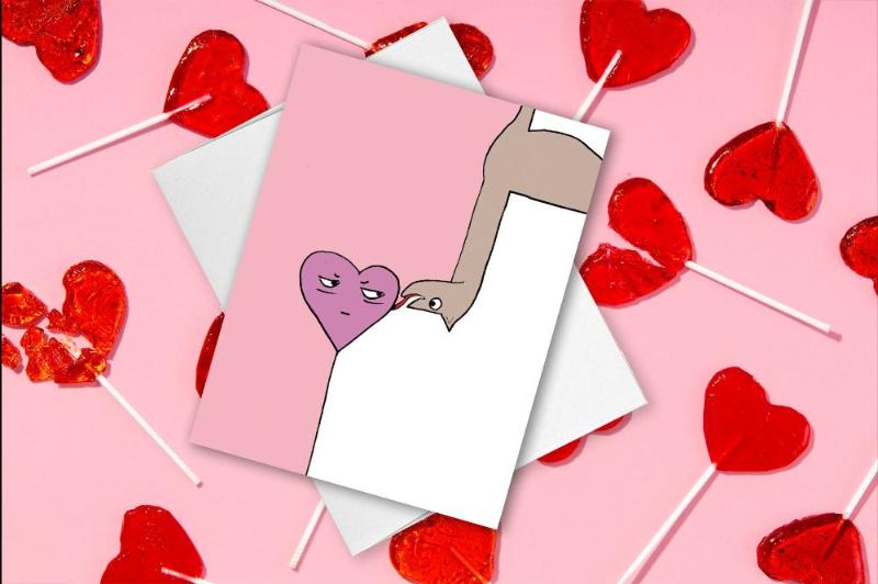 lick lick lick valentine's day card