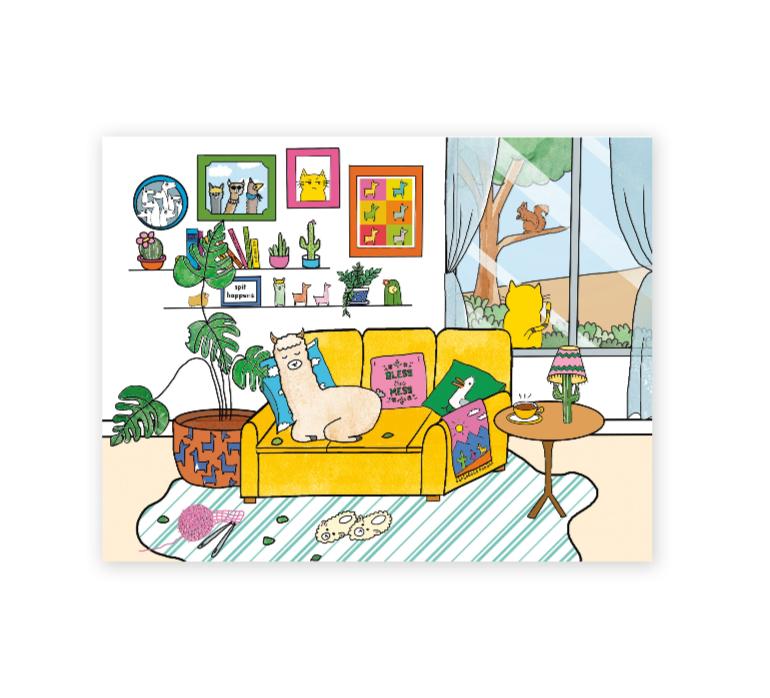 cute napping llama card, perfect for those moments when you don't need a reason to send a card to someone.