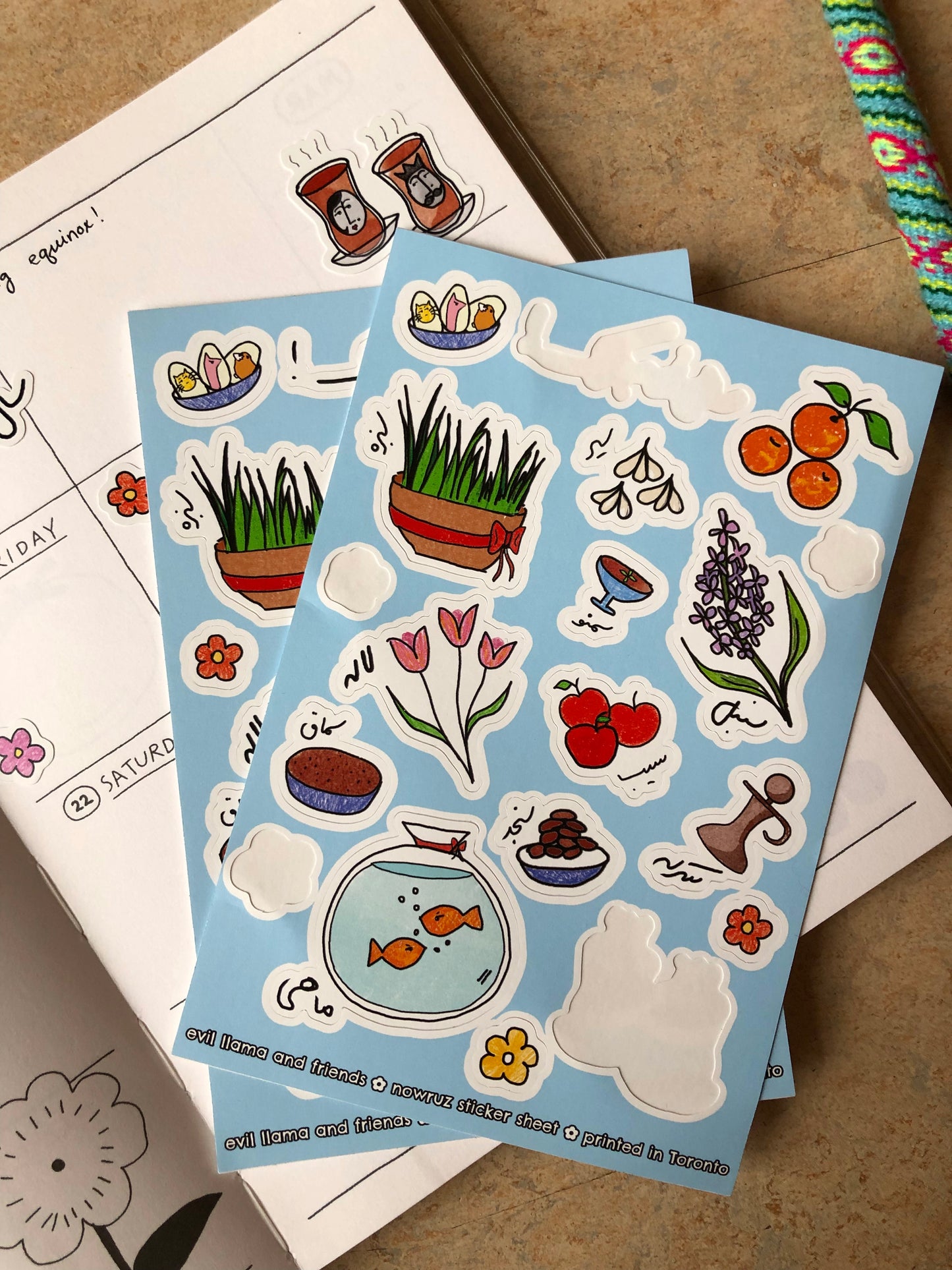 norooz sticker sheet