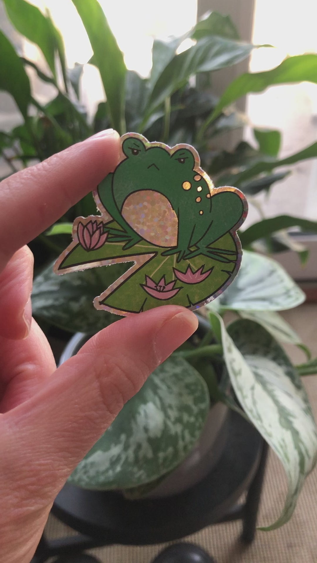 angry froggy glittery and shimmery sticker