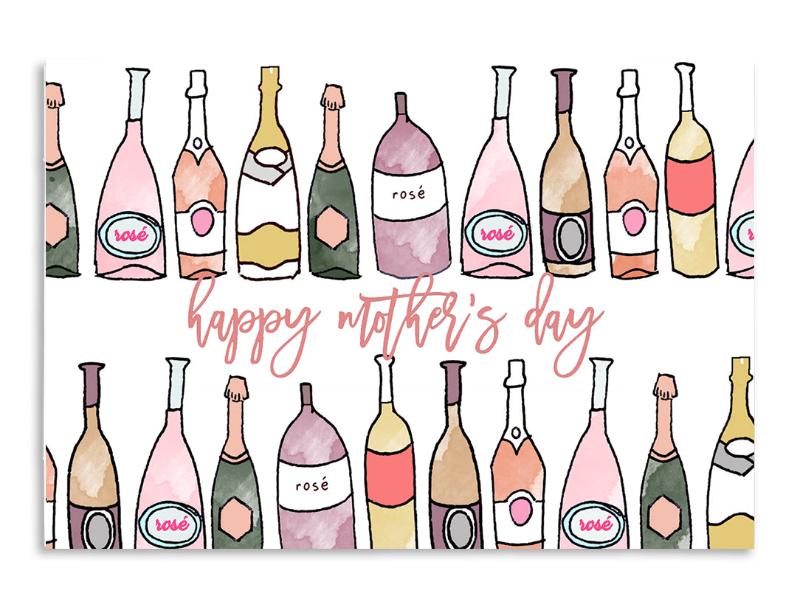 Pink wine-themed Mother’s Day card for wine lovers – Evil Llama and Friends