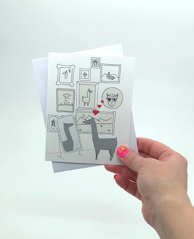 self love llama valentine's day card
