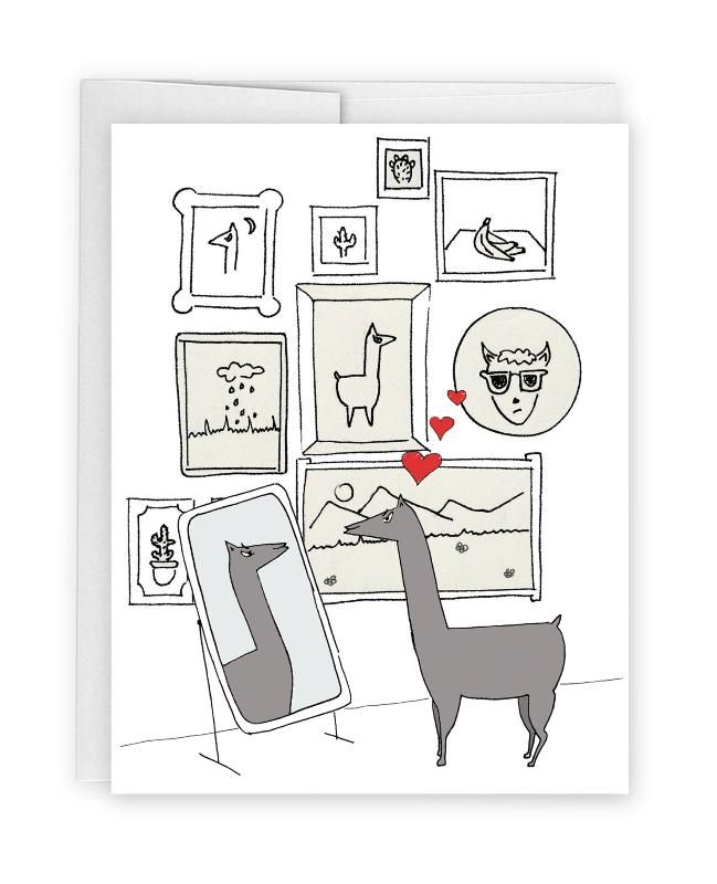 funny llama card, narcissist llama, sarcastic valentine's day cards