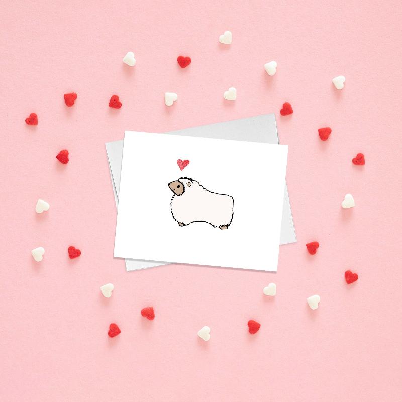 sheepaca valentine's day card