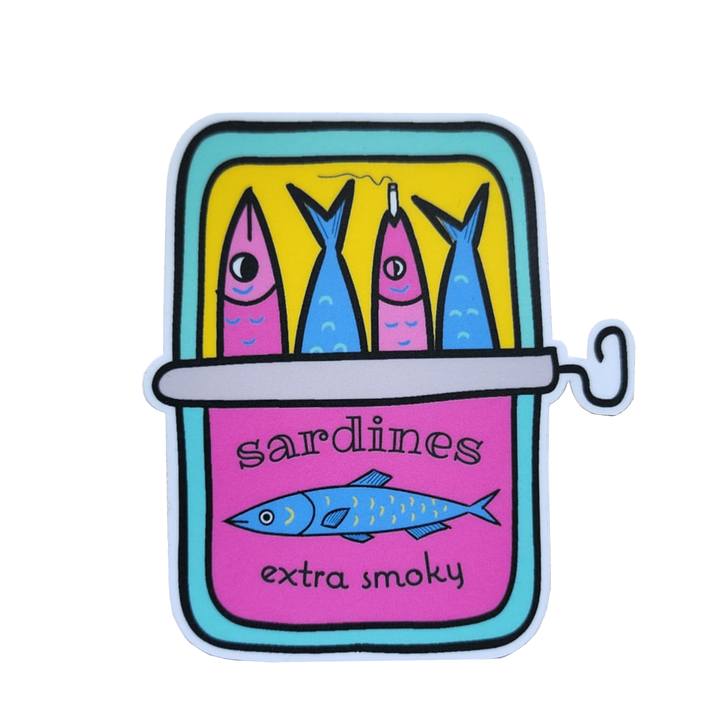smoky sardines sticker on a white background