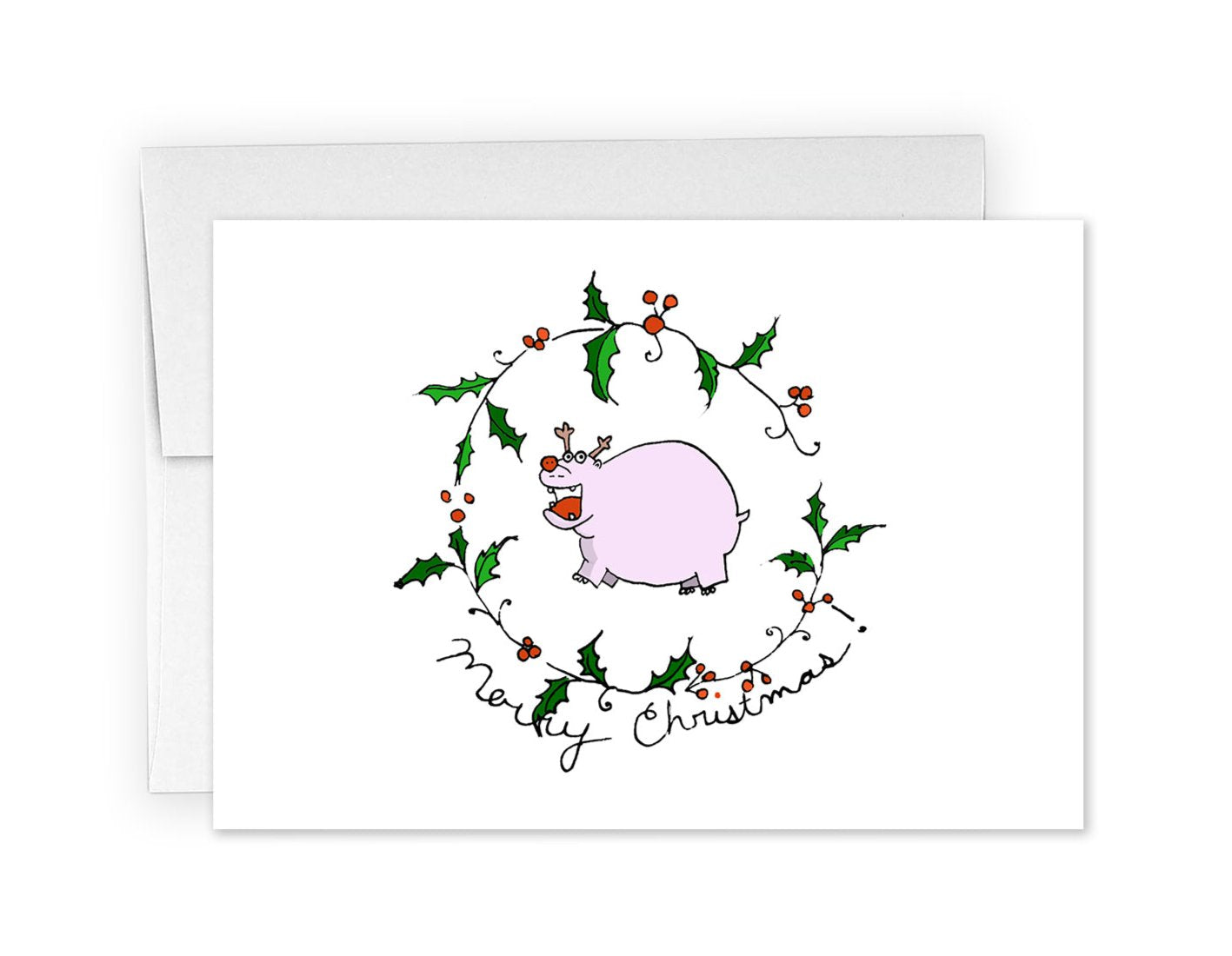 christmas hippo card