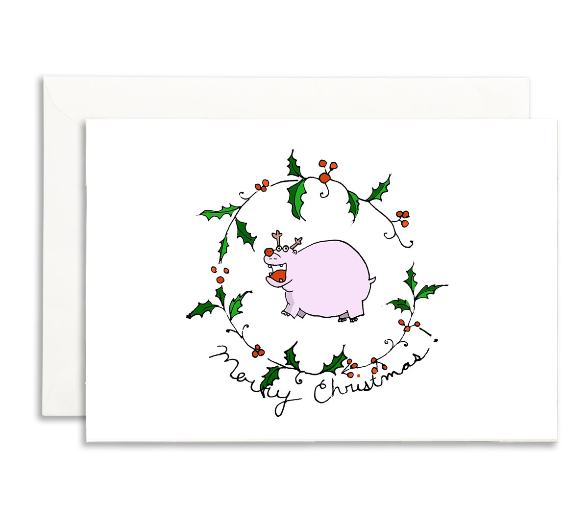 christmas hippo card