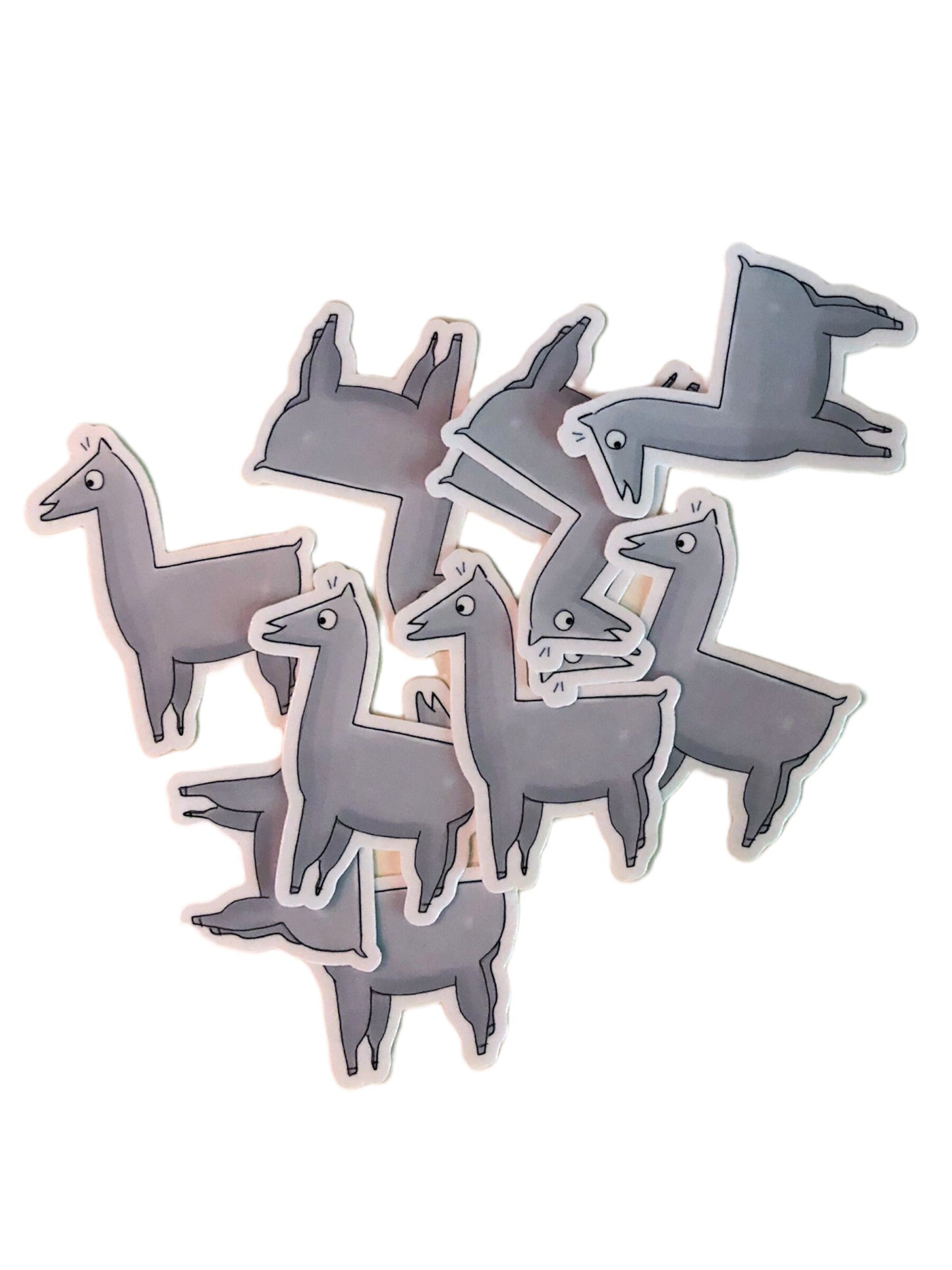 cute animal sticker, alpaca sticker, vinyl stickers for laptop, animal lovers gift, humorous cartoon llama stickers, matte stickers, durable
