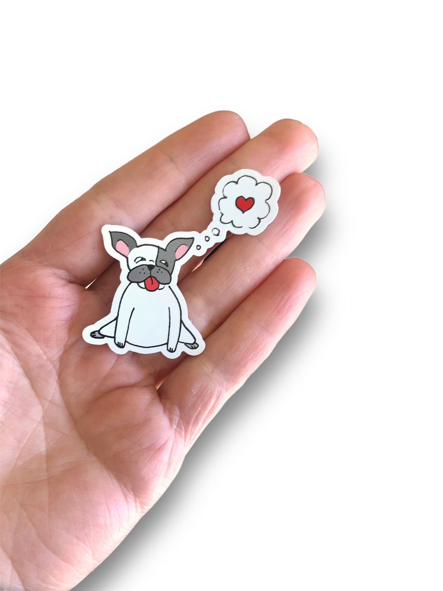 cute frenchie sticker for laptop, dog lover gifts, funny durable planner stickers, puppy love sticker for mom, humorous computer sticker