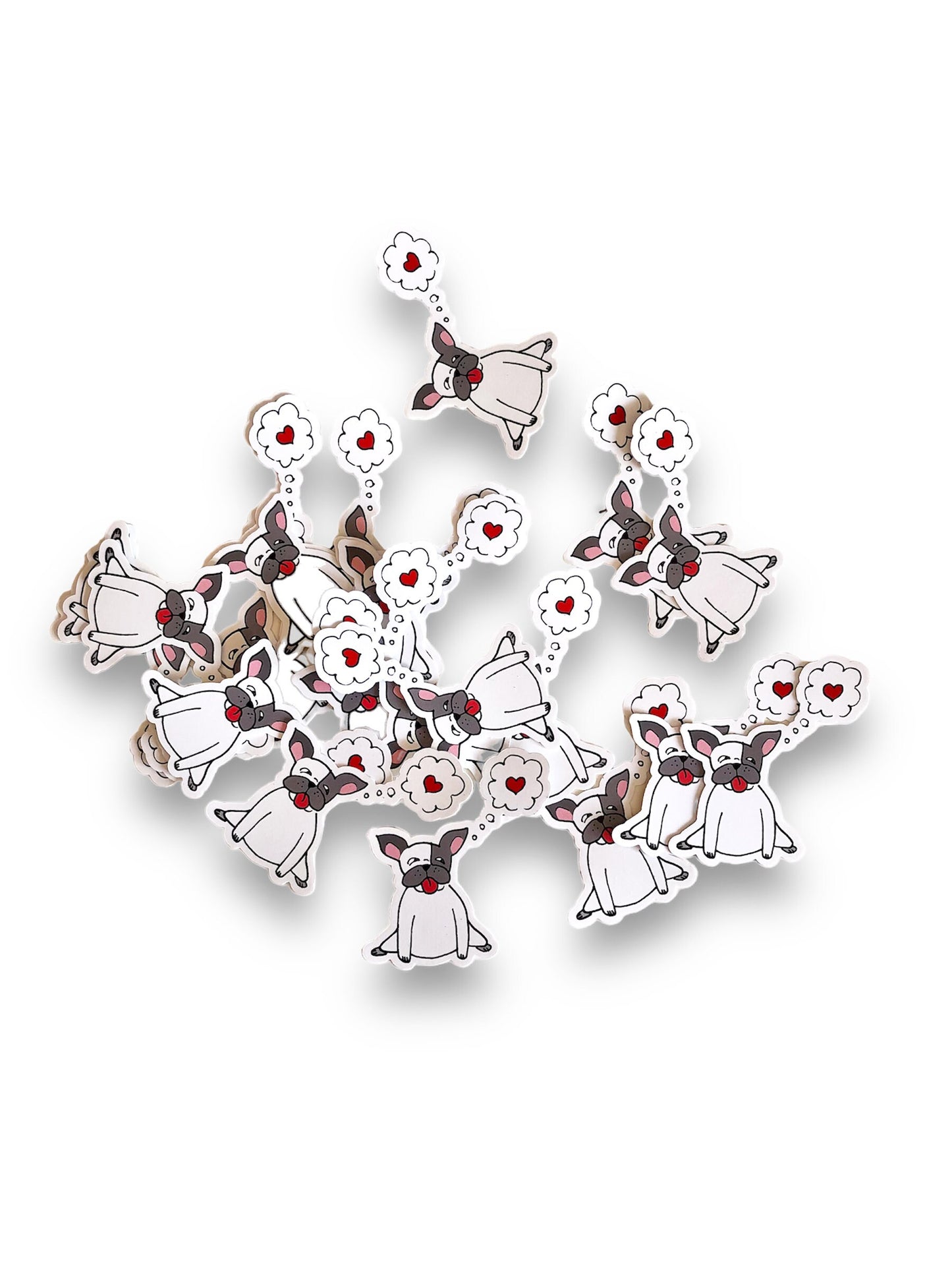 cute frenchie sticker for laptop, dog lover gifts, funny durable planner stickers, puppy love sticker for mom, humorous computer sticker