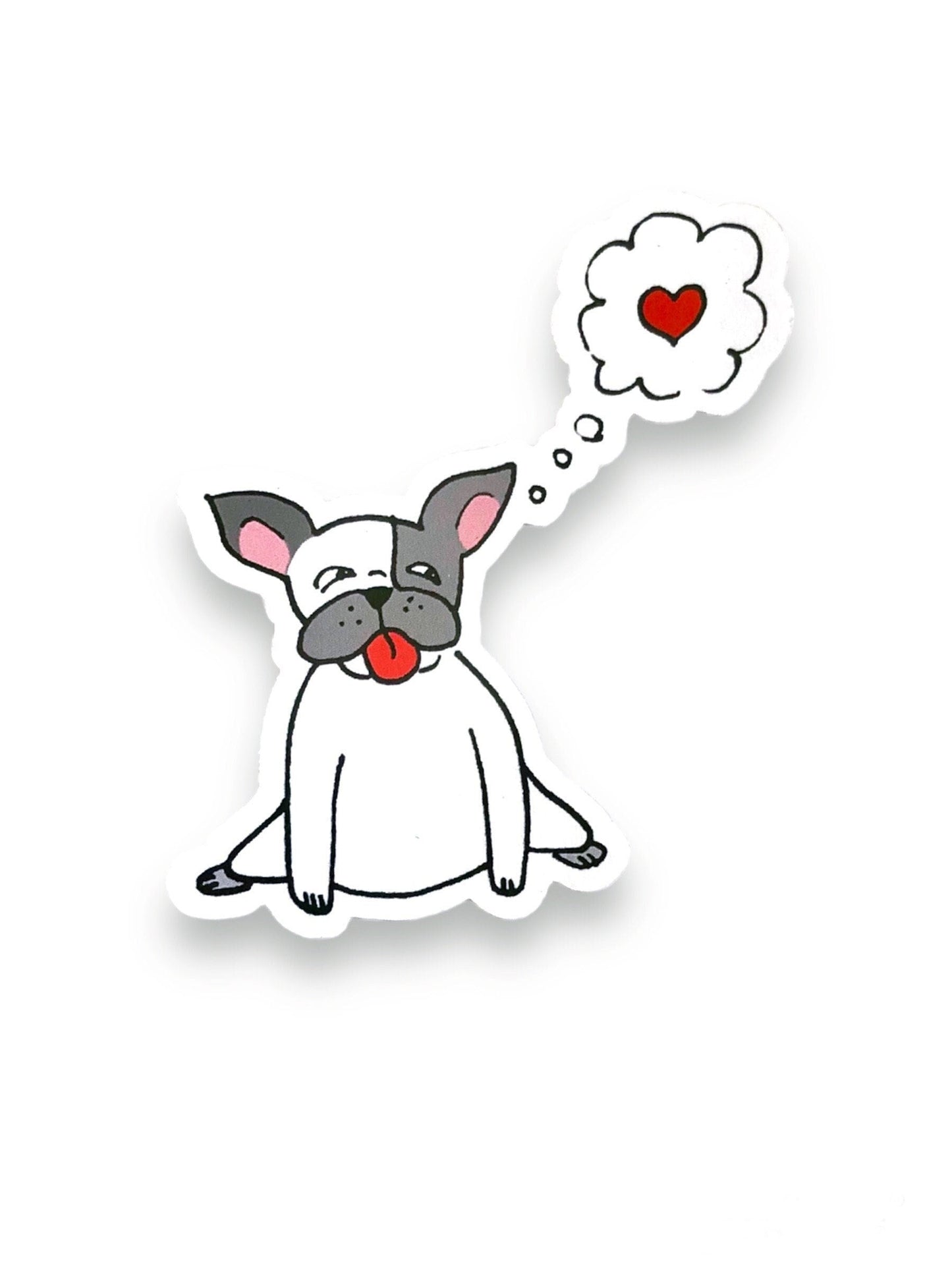 cute frenchie sticker for laptop, dog lover gifts, funny durable planner stickers, puppy love sticker for mom, humorous computer sticker