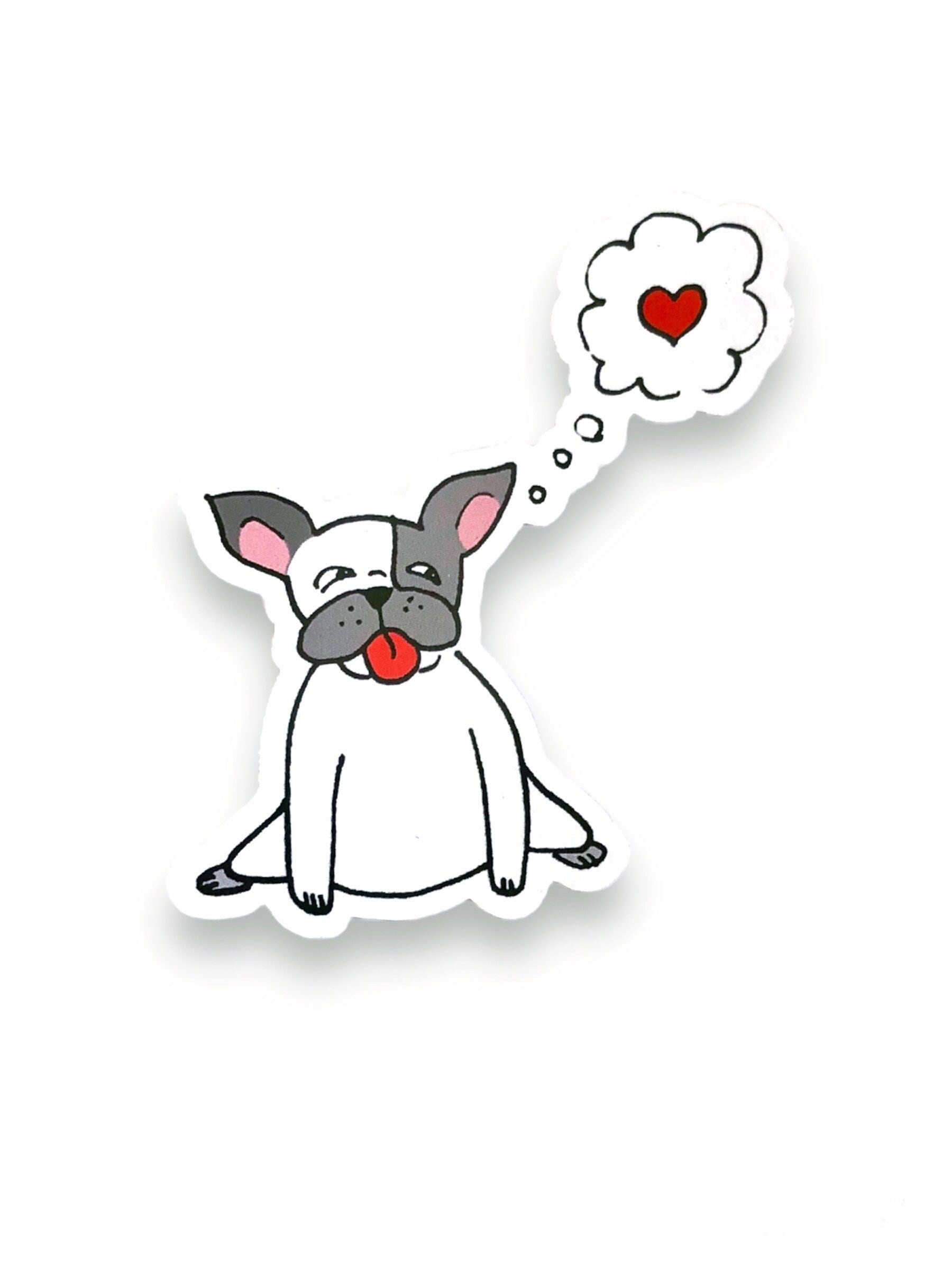 cute frenchie sticker for laptop, dog lover gifts, funny durable planner stickers, puppy love sticker for mom, humorous computer sticker