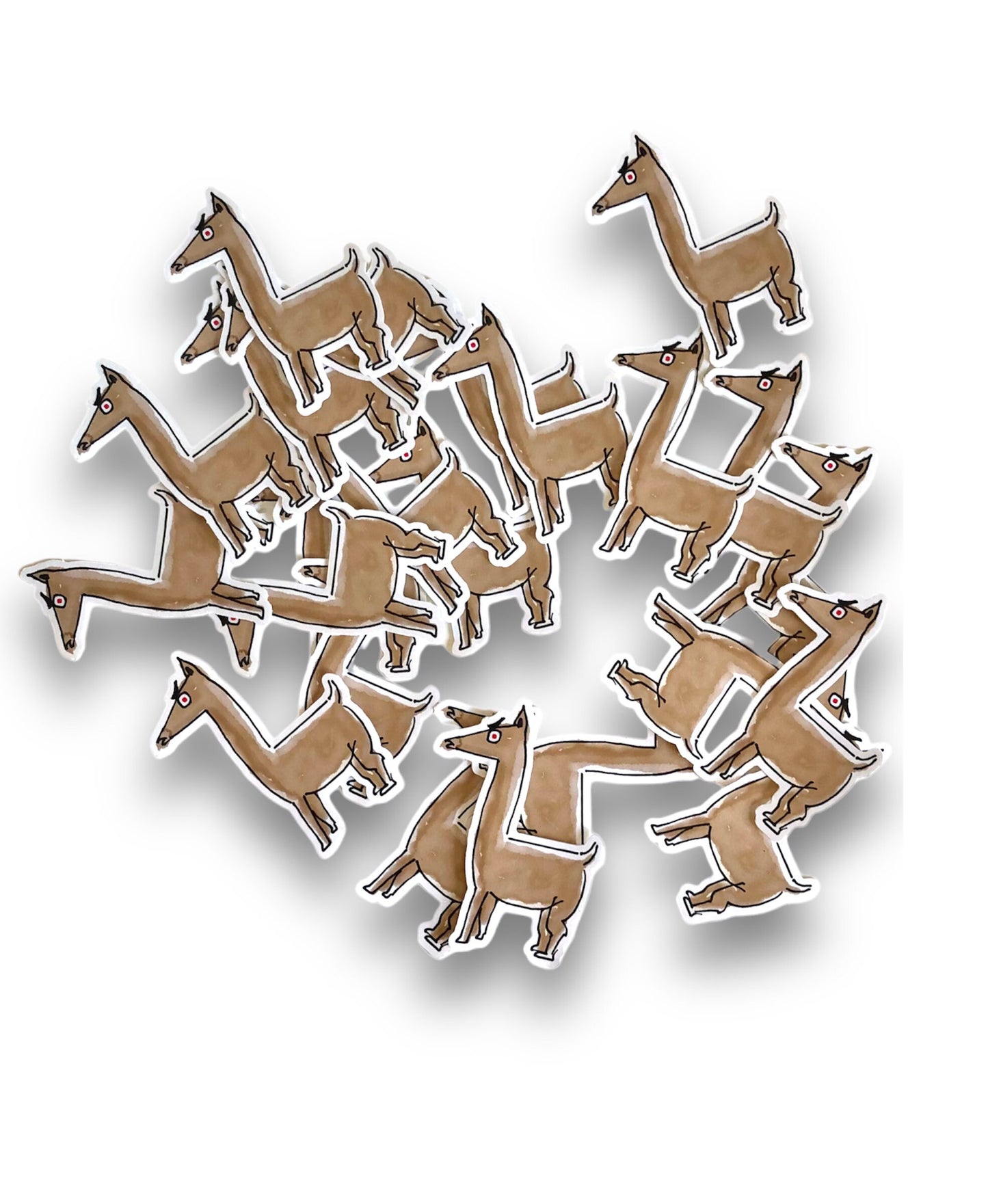 animal sticker, evil llama vinyl sticker for computer, funny quirky llama sticker for water bottle, trendy durable stickers for planner