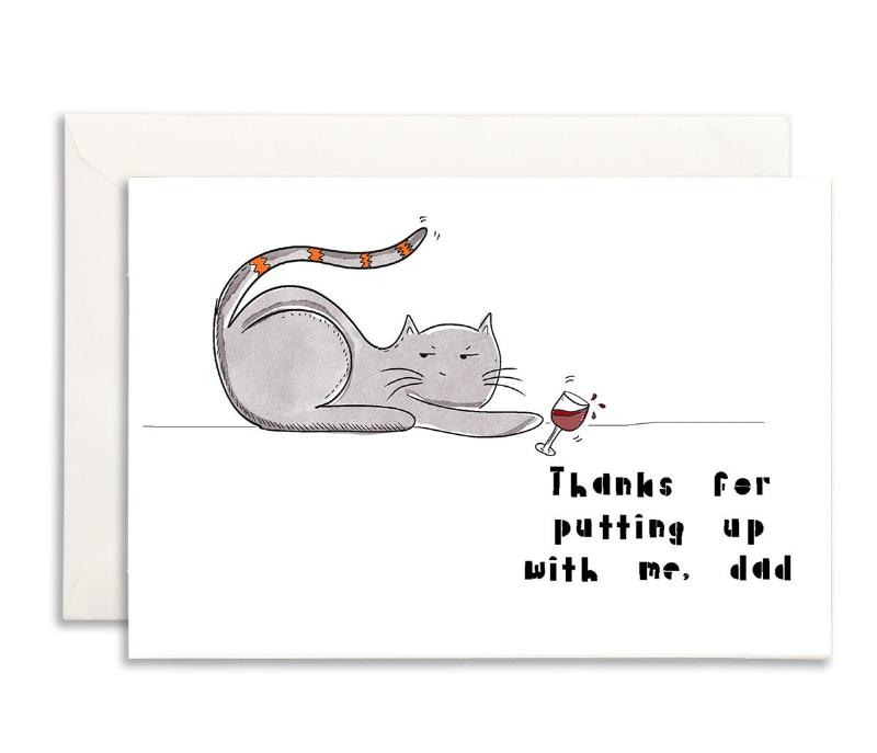 father's day card, funny father's day gift, card from daughter, funny father's day cat, step dad gift