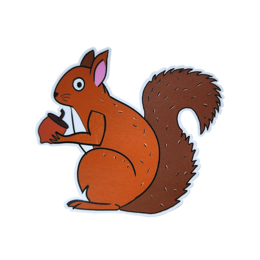 archie the squirrel sticker on a white background
