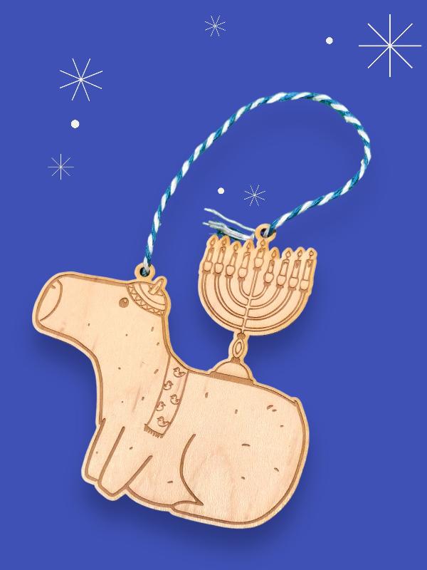 capybara hanukkah ornament