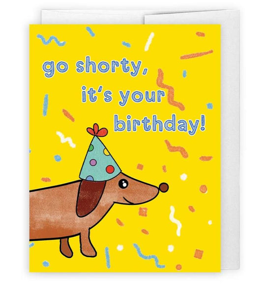 dachshund birthday card with white envelope