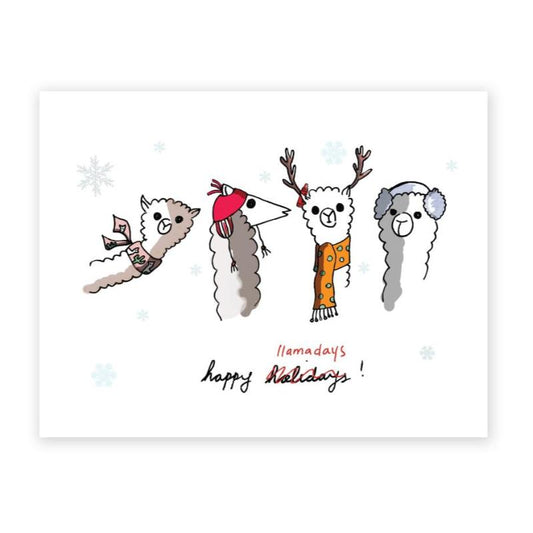 happy llamadays holiday card