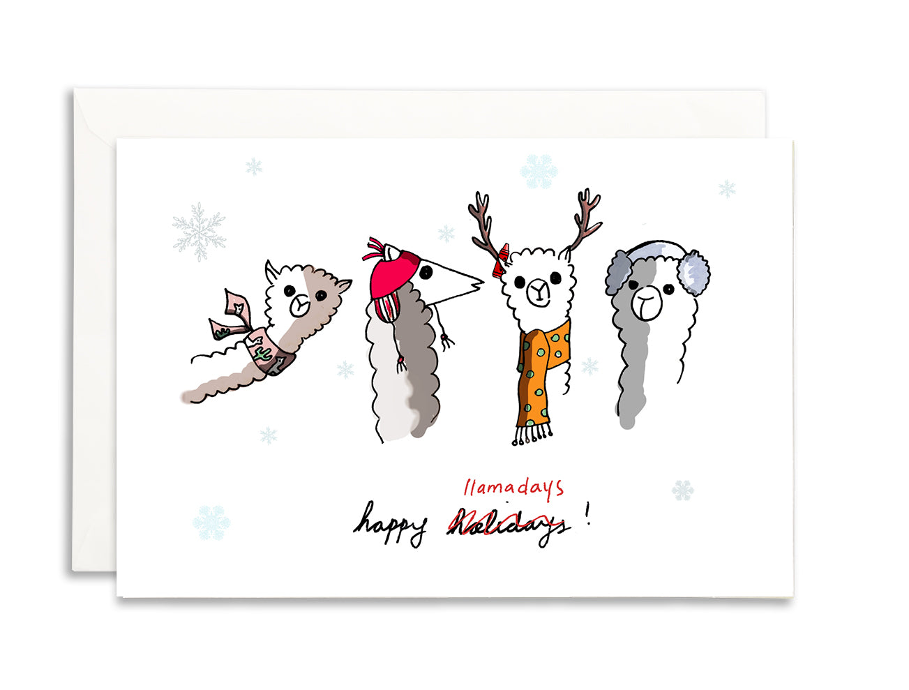 happy llamadays holiday card