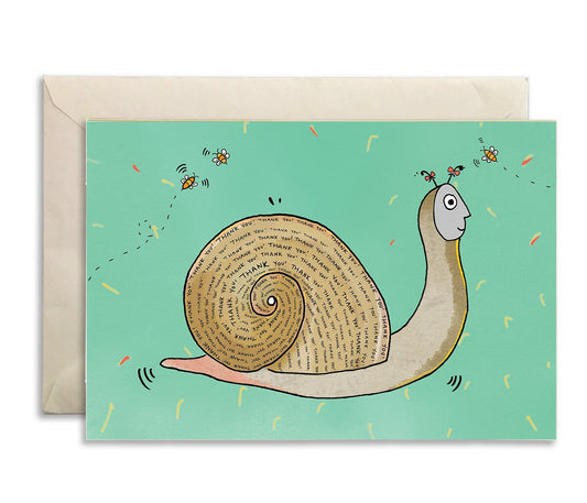 Thank You Card, Fun Snail Card, Cute Thank You Card for Friend, Mollusk Shell Card for Mom, Funny Gift for Sister, Thoughtful Teacher Card