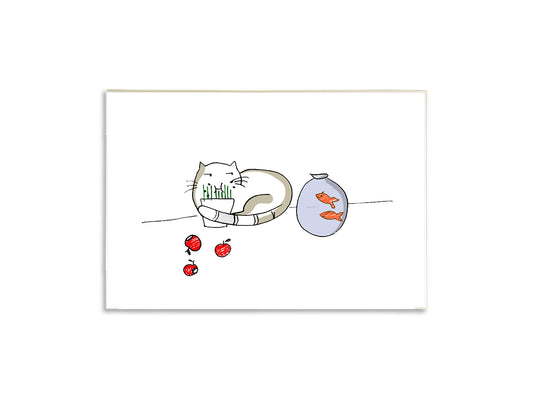 norooz cat and fish card