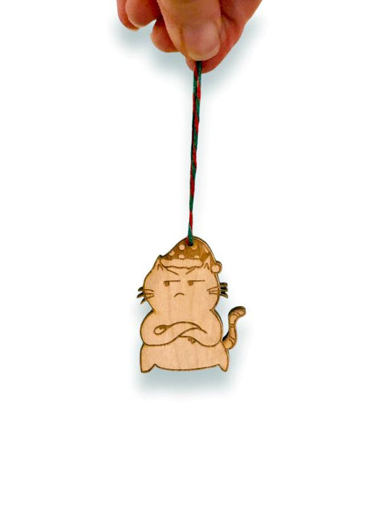 resentment cat wooden ornament | christmas ornament