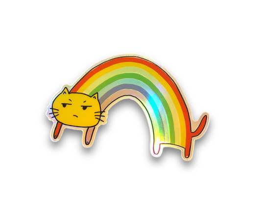 rainbow resentment cat sticker