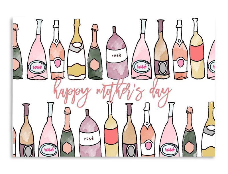 mothers day cards, from daughter cards, wine lover gift, happy mother's day, rosé all day