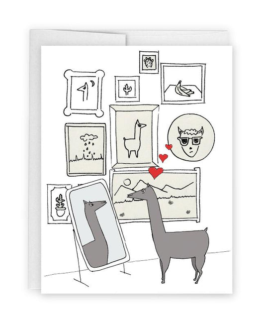 funny llama card, narcissist llama, sarcastic valentine's day cards