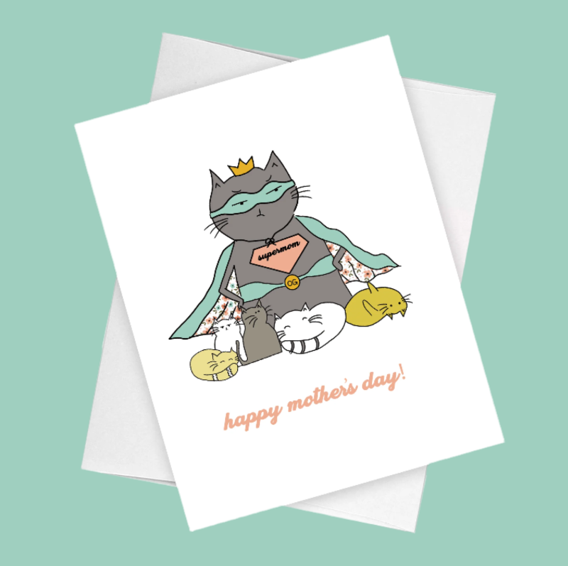 supercat mother's day card