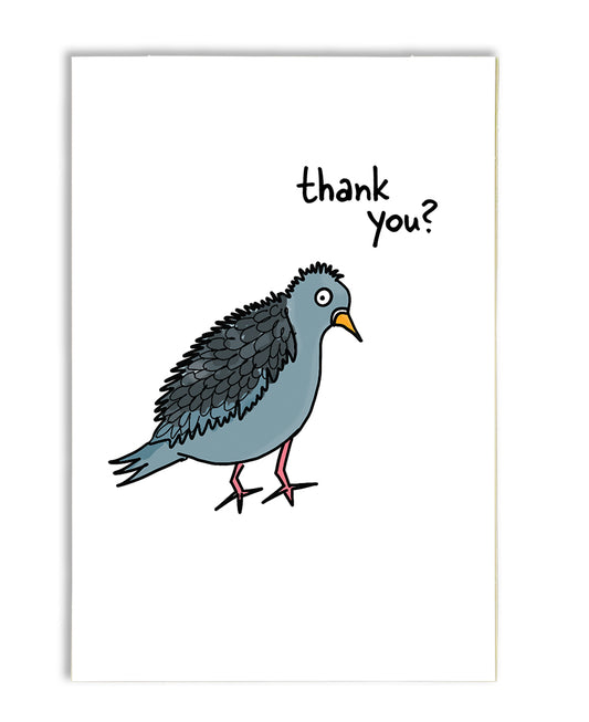 confused pigeon thank you card