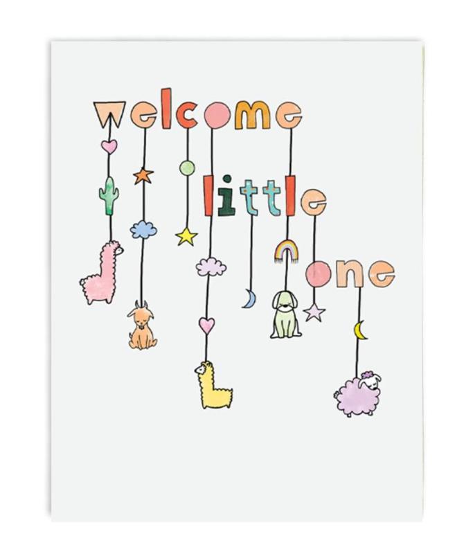 baby card, cute baby mobile, welcome baby, hello baby