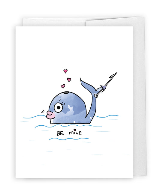 whale you be mine valentine's day card