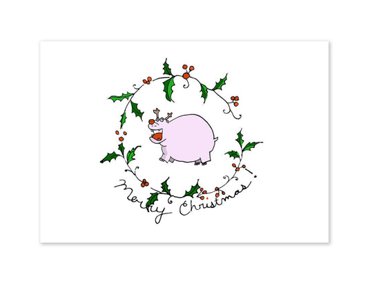 christmas hippo card