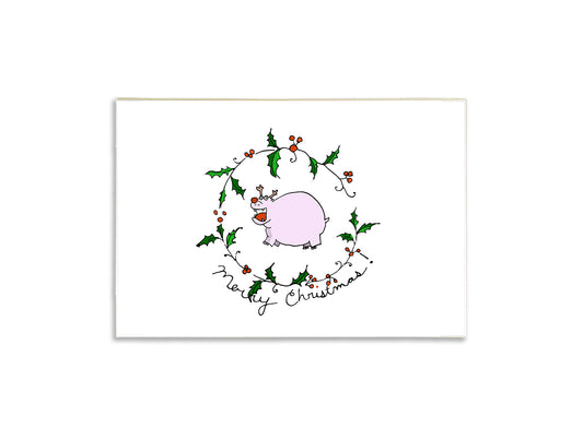 christmas hippo card