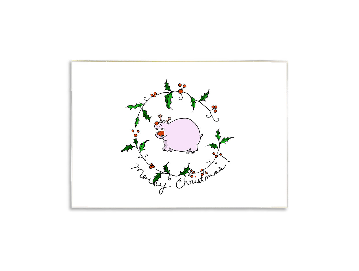 christmas hippo card