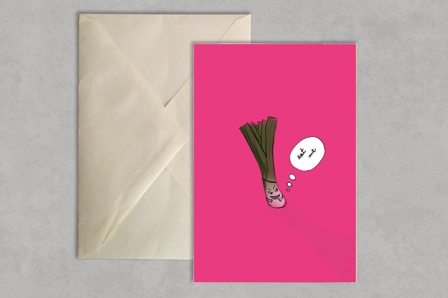 Funny Everyday Card, Evil Leek Card, Thinking of You, Just Because Cards, Raunchy Card for Boyfriend, Girlfriend Card, Best Friend Humour