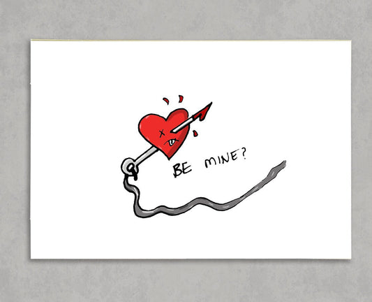 be mine? | quirky valentine's day greeting card | blank inside | 3.5" x 5"
