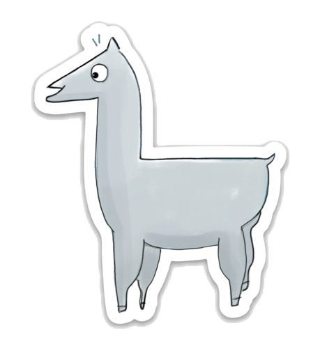 cute animal sticker, alpaca sticker, vinyl stickers for laptop, animal lovers gift, humorous cartoon llama stickers, matte stickers, durable