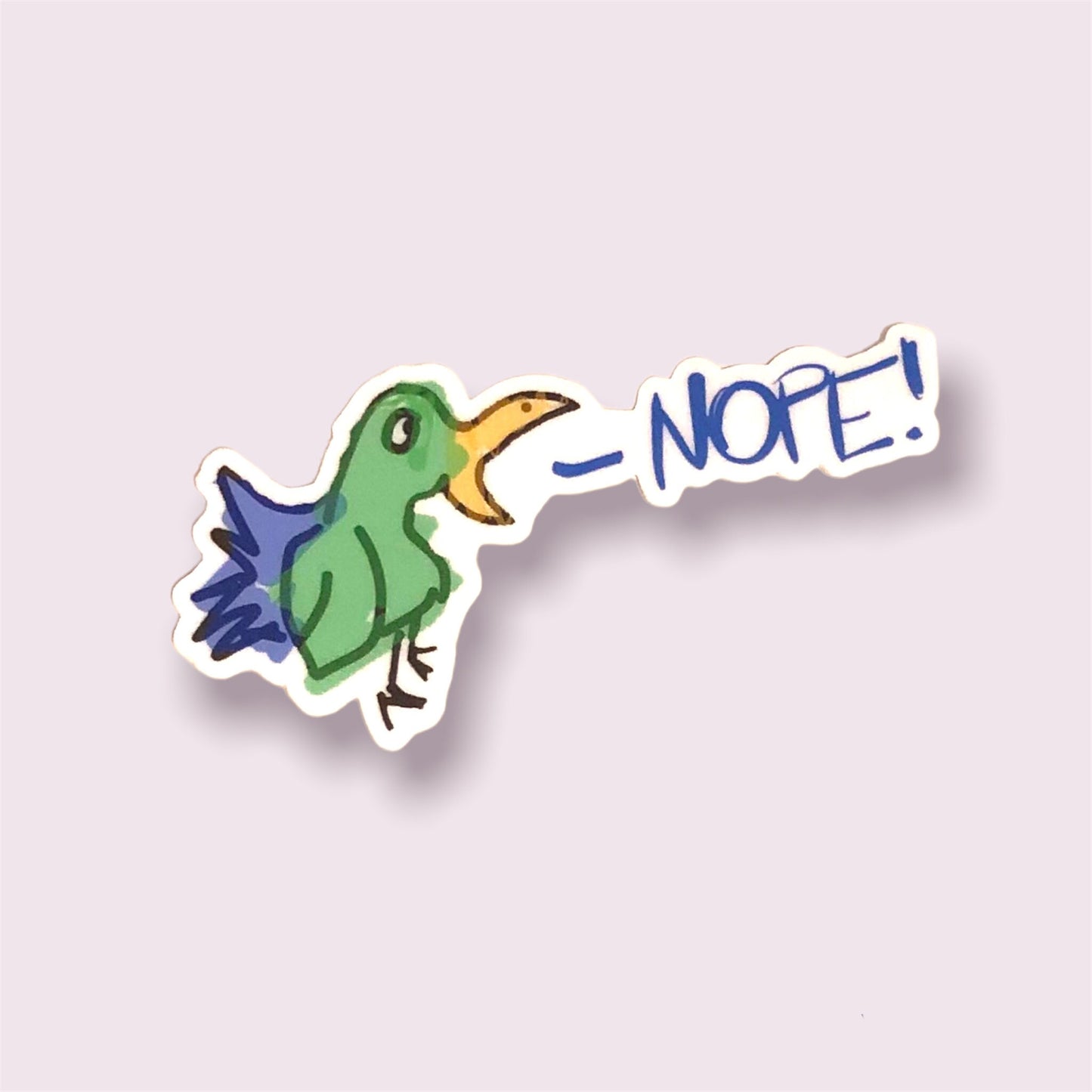 bird sticker, funny cartoon stickers, ironic vinyl stickers for laptop, nope stickers, humorous planner stickers, stickers for water bottle