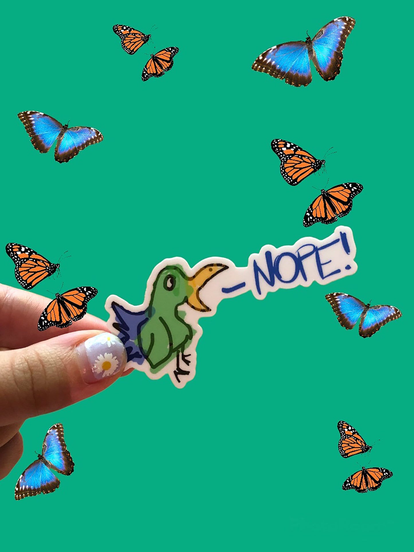 bird sticker, funny cartoon stickers, ironic vinyl stickers for laptop, nope stickers, humorous planner stickers, stickers for water bottle